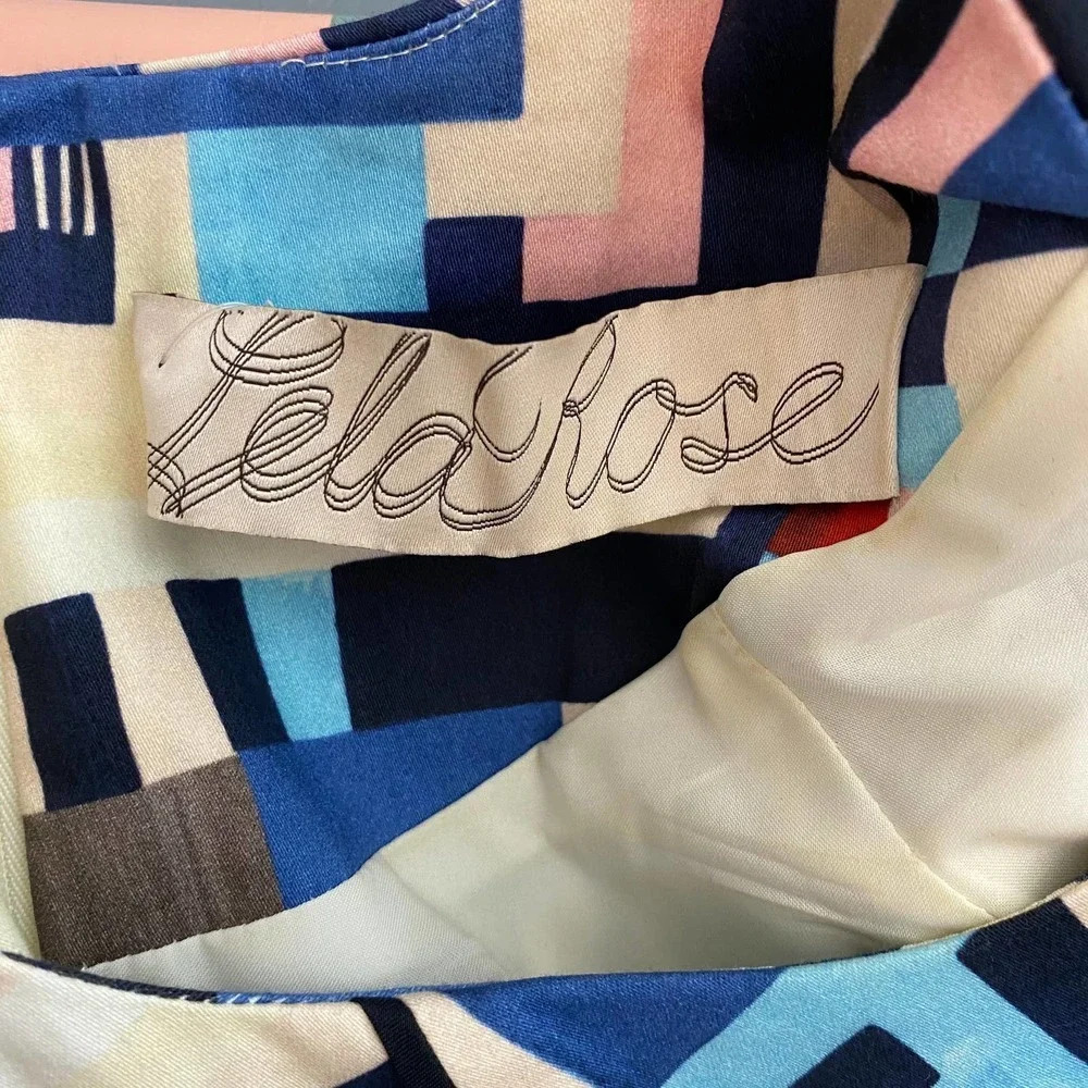 Lela Rose‎ Abstract Geometric Print Colorful Dress - Picture 9 of 12